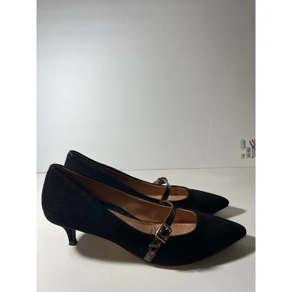 Vionic Black Women's Shoes with Brown Strap