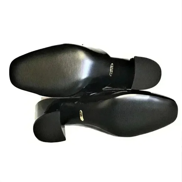 Vionic Plaza Annabel Mules Shoes Women 7.5 Black Patent Leather Block Heel NEW