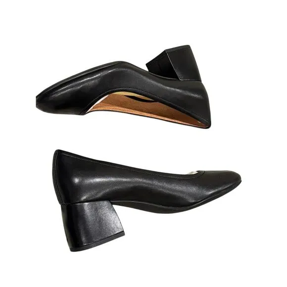Vionic Women's Black Nappa Leather Carmel Heels Pumps Shoes Size 8.5 NWOT