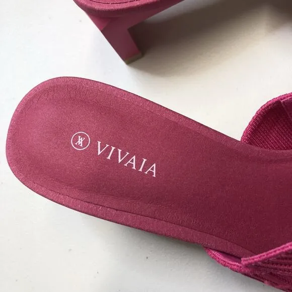 Vivaia Jade Square Toe Wide Band Heeled Sandal Pitaya Pink Women's Size 40