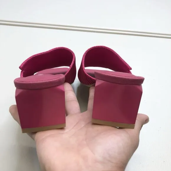 Vivaia Jade Square Toe Wide Band Heeled Sandal Pitaya Pink Women's Size 40