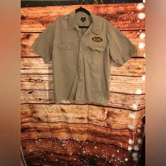 Von Dutch Mens Button Down Mechanic Shirt size XL