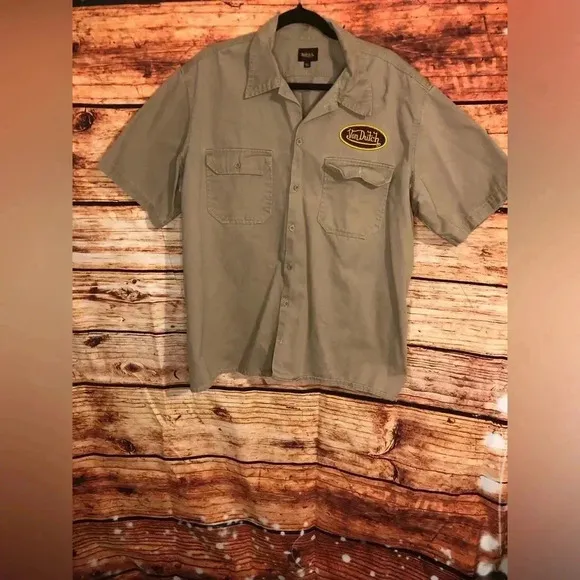 Von Dutch Mens Button Down Mechanic Shirt size XL