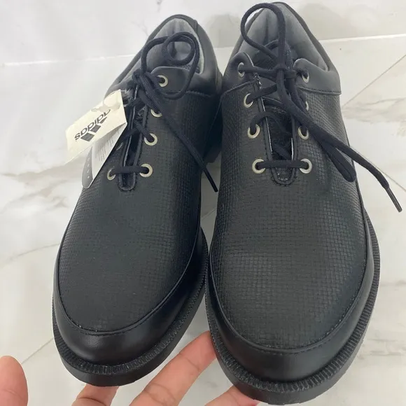 Vtage Adidas Golf Z-TraXion Black Leather golf Shoes Size 8.5