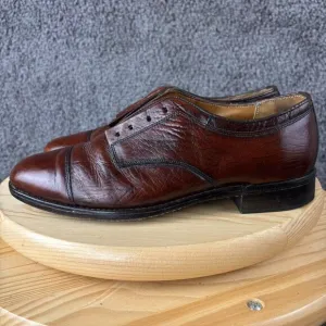 Vtg Regal Oxford Leather Shoe Mens 8 Extra Wide Brown Cap Toe Leather Lined