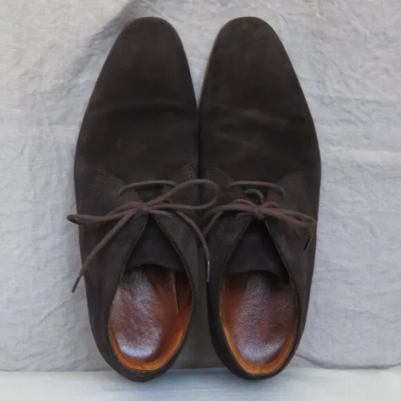 WOLF &amp; SHEPHERD Striker Suede Leather Ankle Chukka Boots SIZE 8.5 Dark Brown