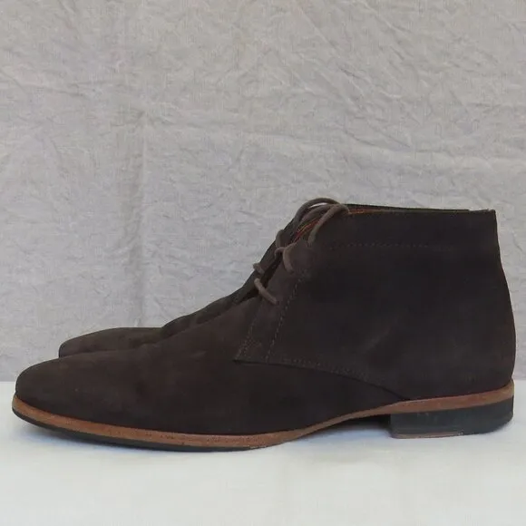 WOLF &amp; SHEPHERD Striker Suede Leather Ankle Chukka Boots SIZE 8.5 Dark Brown