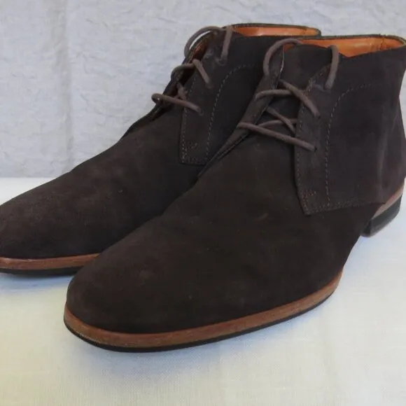 WOLF &amp; SHEPHERD Striker Suede Leather Ankle Chukka Boots SIZE 8.5 Dark Brown