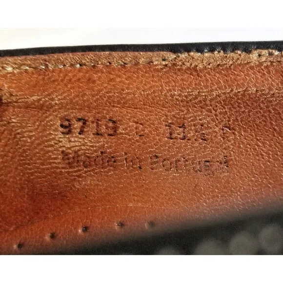 WOLF SHEPHERD Ringer Black Dress Loafers Italian Calfskin Leather Sz 11.5 9719