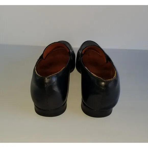 WOLF SHEPHERD Ringer Black Dress Loafers Italian Calfskin Leather Sz 11.5 9719