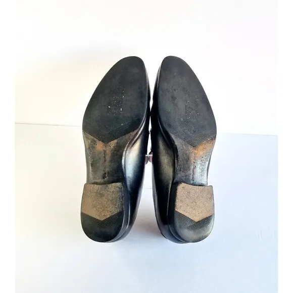 WOLF SHEPHERD Ringer Black Dress Loafers Italian Calfskin Leather Sz 11.5 9719