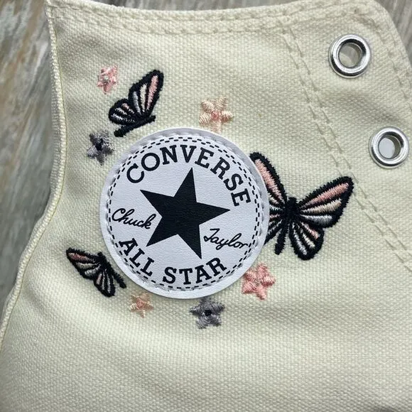 Women’s Converse Chuck Taylor All Star Butterflies Hightop Sneaker Shoes Size 8