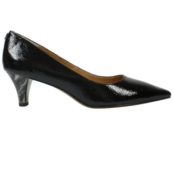 Women’s Dress Shoes Size 7.5 Black ASILAH Crinkle Patent J.RENEE Pumps AUTHENTIC