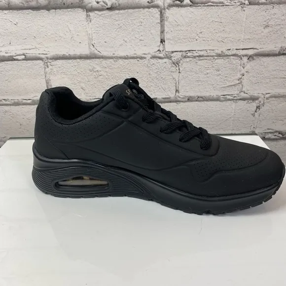 Womens Sketchers Uno Stand On Air Black Sneakers Size 9.5 EUC Black Running Shoe