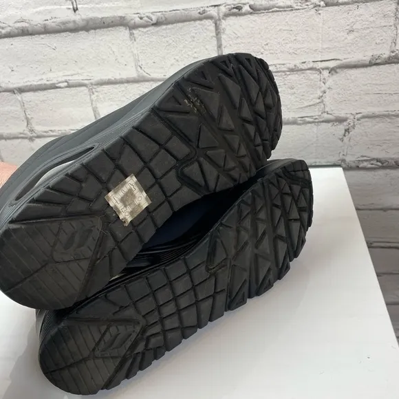 Womens Sketchers Uno Stand On Air Black Sneakers Size 9.5 EUC Black Running Shoe
