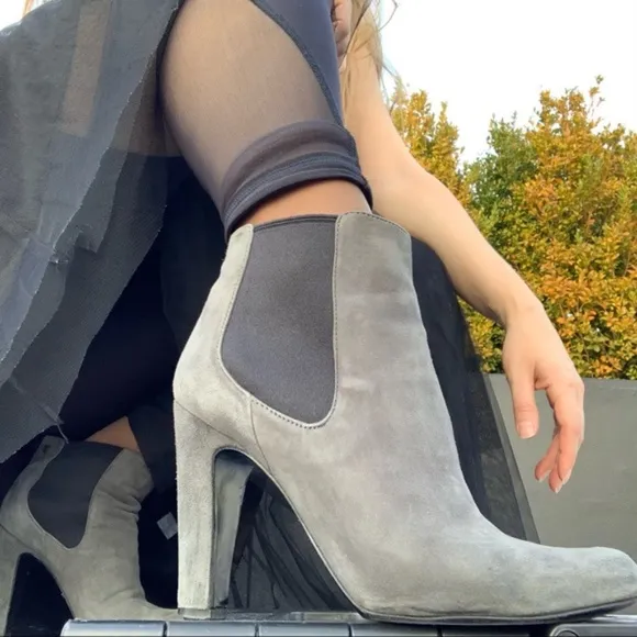 Women’s Used ask shoes Italy Genuine Suede Wide Heel Flats Booties Sneakers
