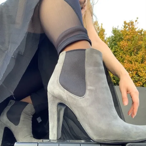 Women’s Used ask shoes Italy Genuine Suede Wide Heel Flats Booties Sneakers