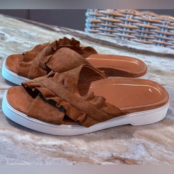 Women’s VIONIC Leila Azalea Womens Leather Lifestyle Slide Sandals. Size 7.5