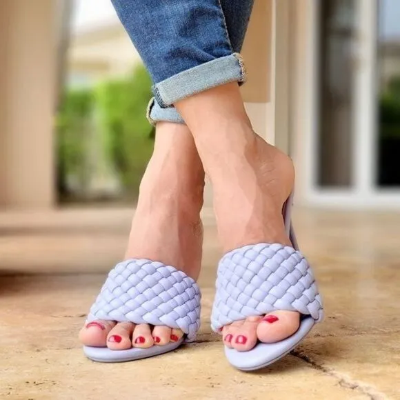 Women's High Heel Mule Sandals Periwinkle Color