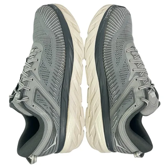 X-Wide HOKA Bondi 7 Running Trainers/Shoes, Men’s 13EE, Gray