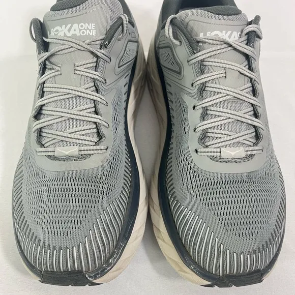 X-Wide HOKA Bondi 7 Running Trainers/Shoes, Men’s 13EE, Gray