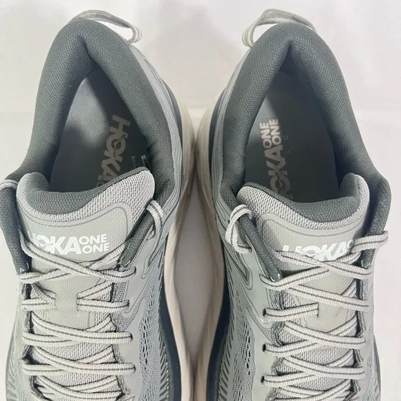 X-Wide HOKA Bondi 7 Running Trainers/Shoes, Men’s 13EE, Gray