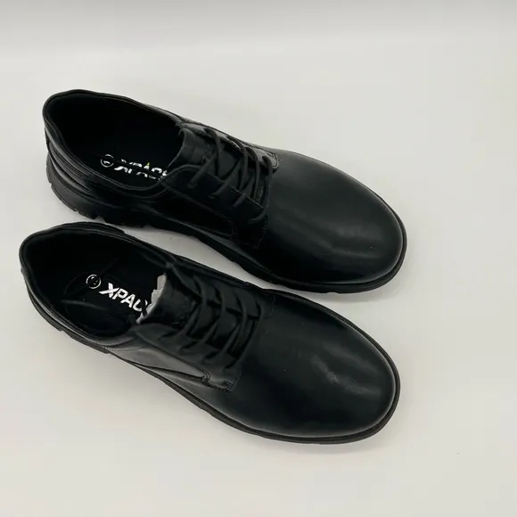 XPACS Mens Genuine Leather Orthopedic Oxford Shoes Black size 12