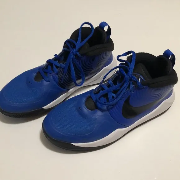 Youth Blue and Black Nike Basketball Shoes