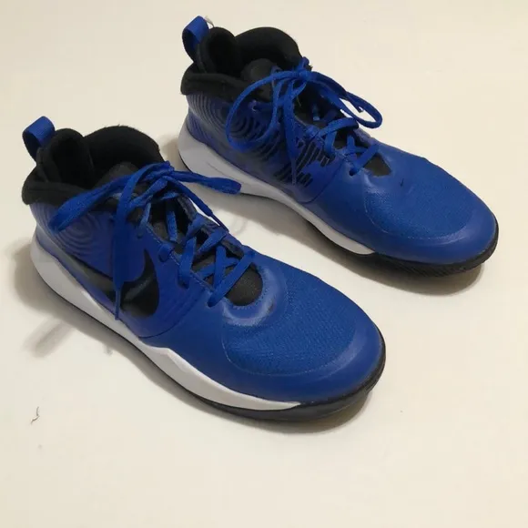 Youth Blue and Black Nike Basketball Shoes