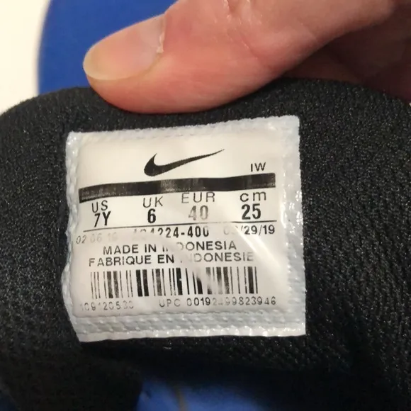 Youth Blue and Black Nike Basketball Shoes